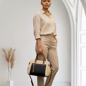 Coach Outlet Black and Tan Satchel